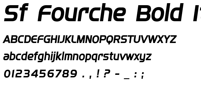 SF Fourche Bold Italic font